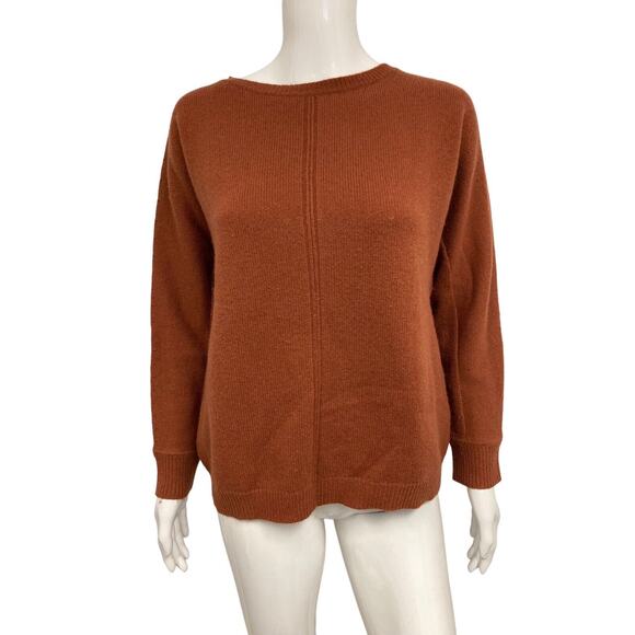 MAX MARA Rust Orange 100% Cashmere Pullover Crewneck Sweater Size Small - Picture 1 of 4